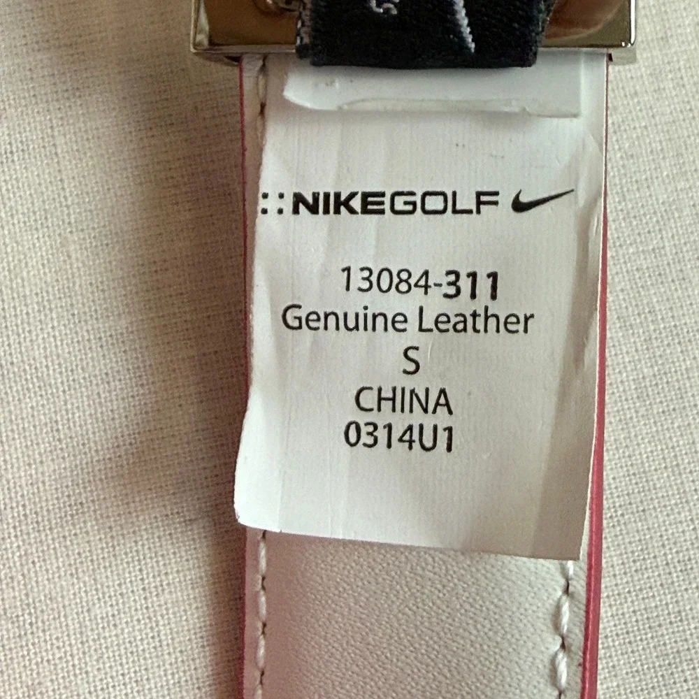 Nike Golf Reversible Belt Women Size S Pink White Perforated Leather 13084-311